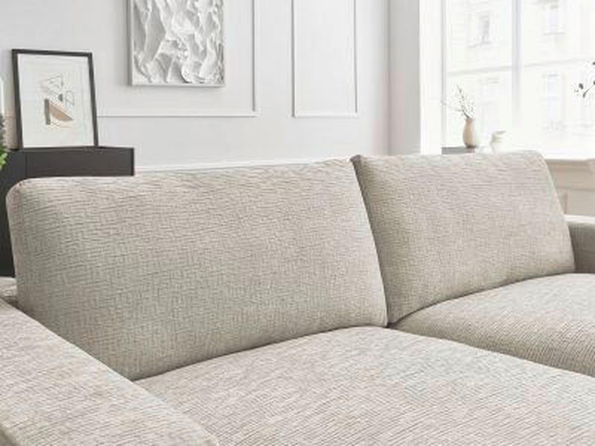 BIGSOFA LEONARD Struktur Beige  - Beige/Schwarz, MODERN, Kunststoff/Textil (274/77/159cm)