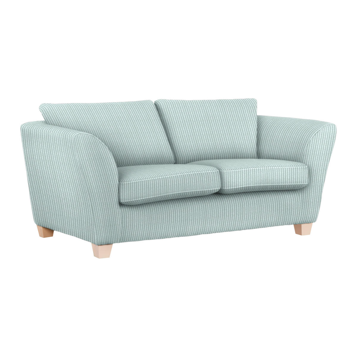 2-SITZER-SOFA in Cord Hellblau  - Naturfarben/Hellblau, Holz/Textil (190/70-85/95cm) - MID.YOU