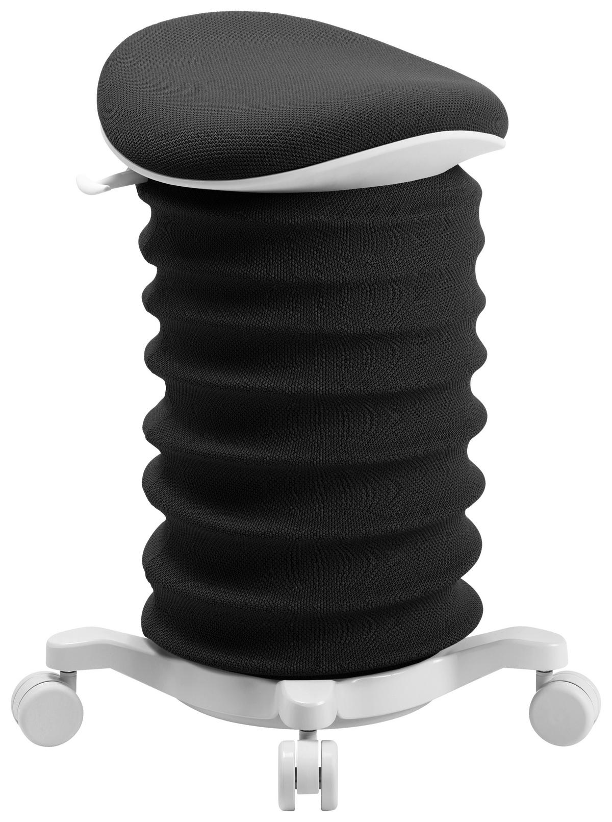 BÜROHOCKER Schwarz, Weiß  - Schwarz/Weiß, Design, Kunststoff/Textil (37,5/58-70/36cm) - Topstar