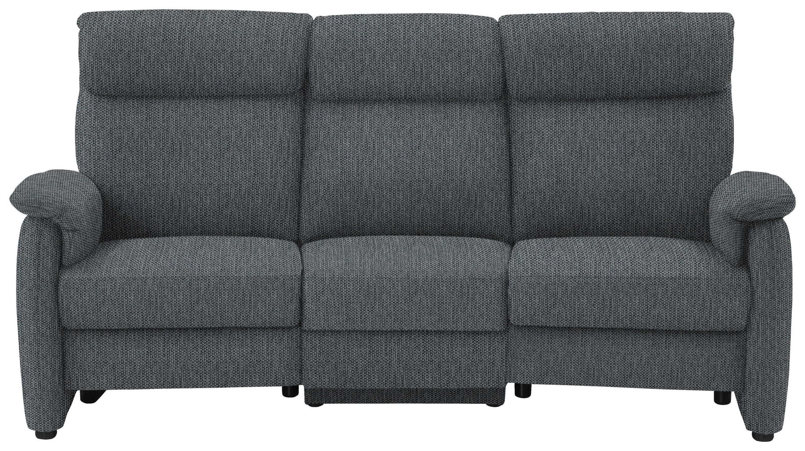 TRAPEZSOFA in Flachgewebe Anthrazit  - Anthrazit/Schwarz, Konventionell, Textil/Metall (219/107/97cm) - Pure Home Comfort