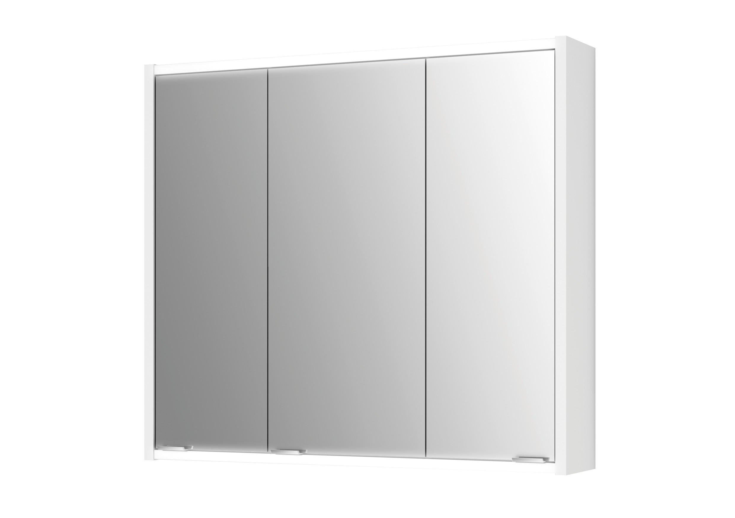 SPIEGELSCHRANK 80/71,4/15,2 cm  - Chromfarben/Weiß, KONVENTIONELL, Glas/Holz (80/71,4/15,2cm) - Xora