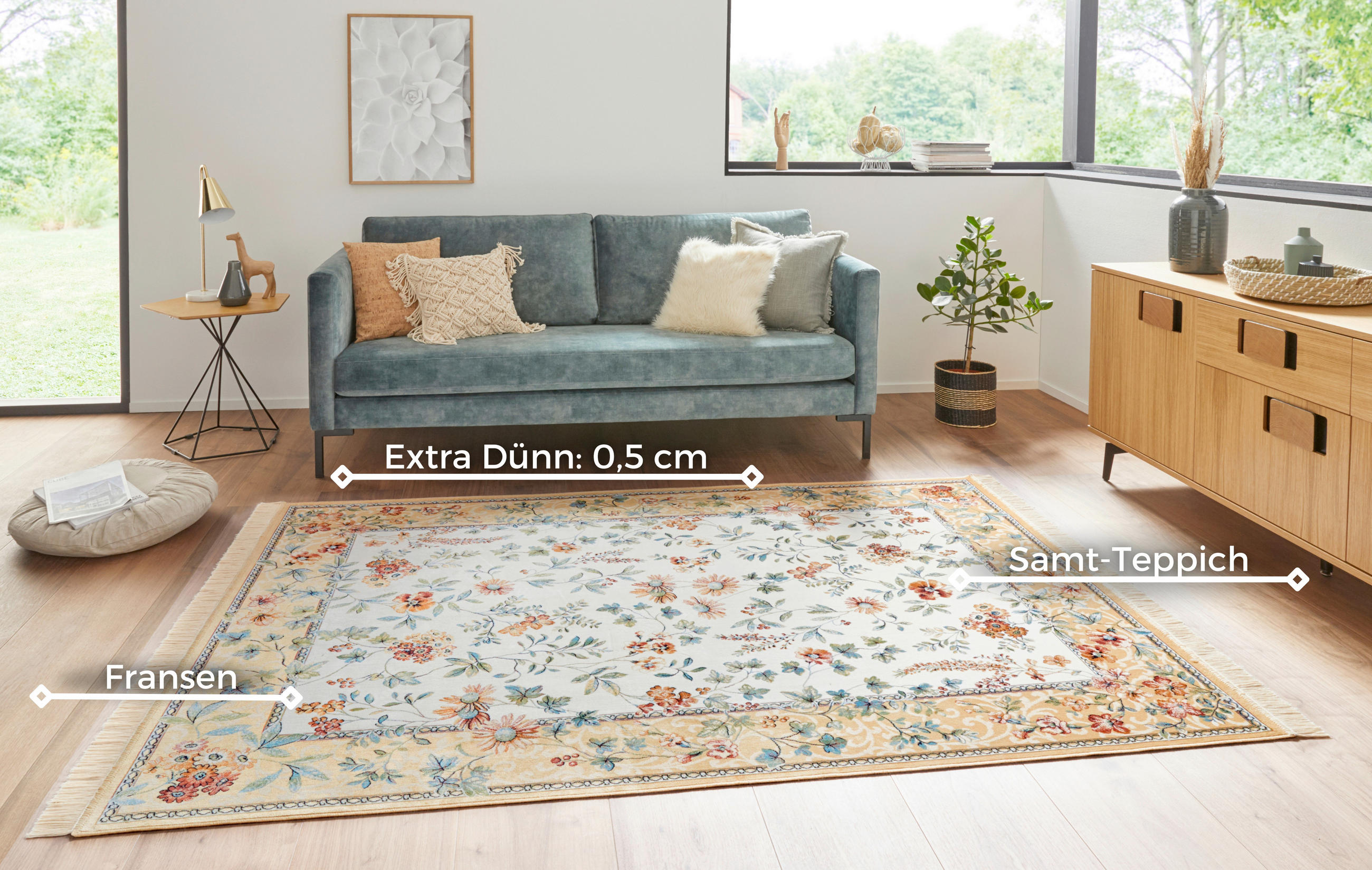 VINTAGE-TEPPICH 135/195 cm Naveh Creme, Beige  - Beige/Creme, Basics, Textil (135/195cm)