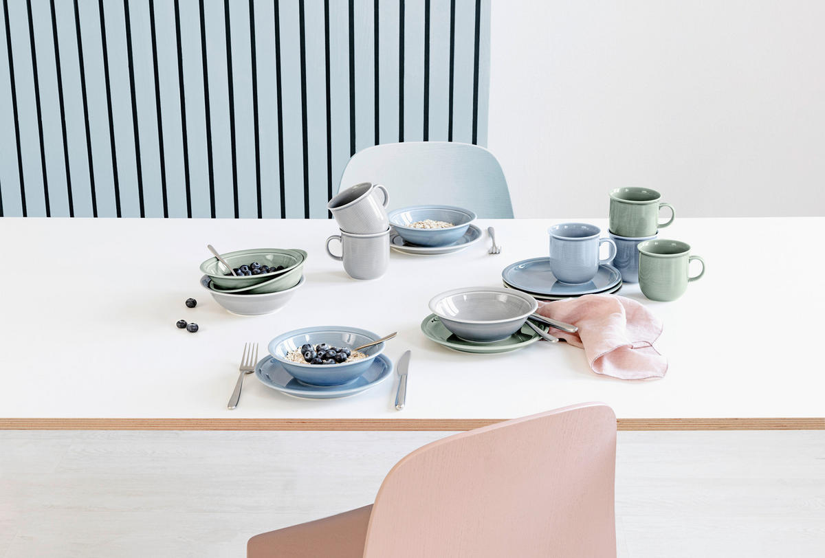 FRÜHSTÜCKSSERVICE Trend Colour Mixed II  - Graublau/Grau, Basics, Keramik - Thomas