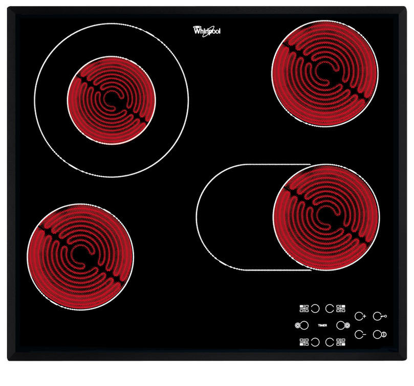 ÜVEGKERÁMIA FŐZŐLAP - fekete, Üveg (60cm) - Whirlpool