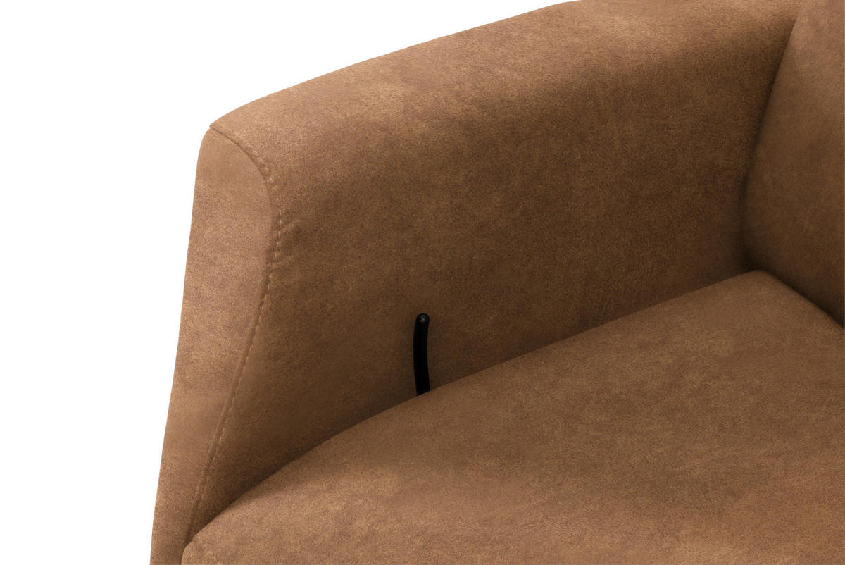 RELAXSESSEL in Textil Hellbraun  - Hellbraun/Schwarz, Design, Textil/Metall (73/105/82cm) - Welnova