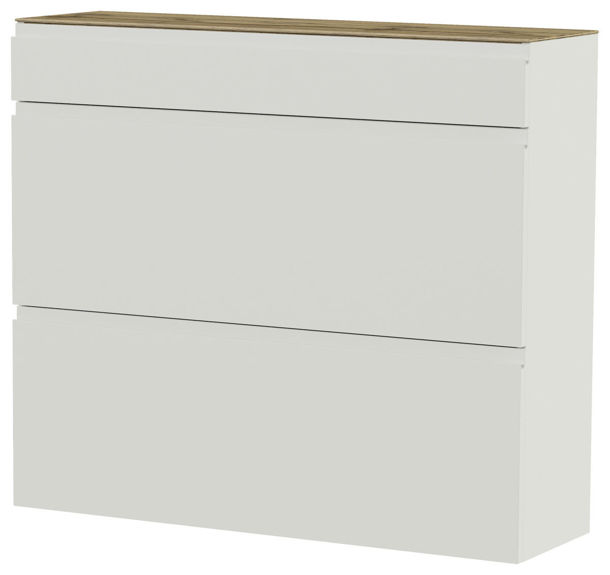 SCHUHKIPPER Gardasee  in 110/97/33 cm  - Weiss/Eichefarben, Design, Holzwerkstoff (110/97/33cm) - Moderano
