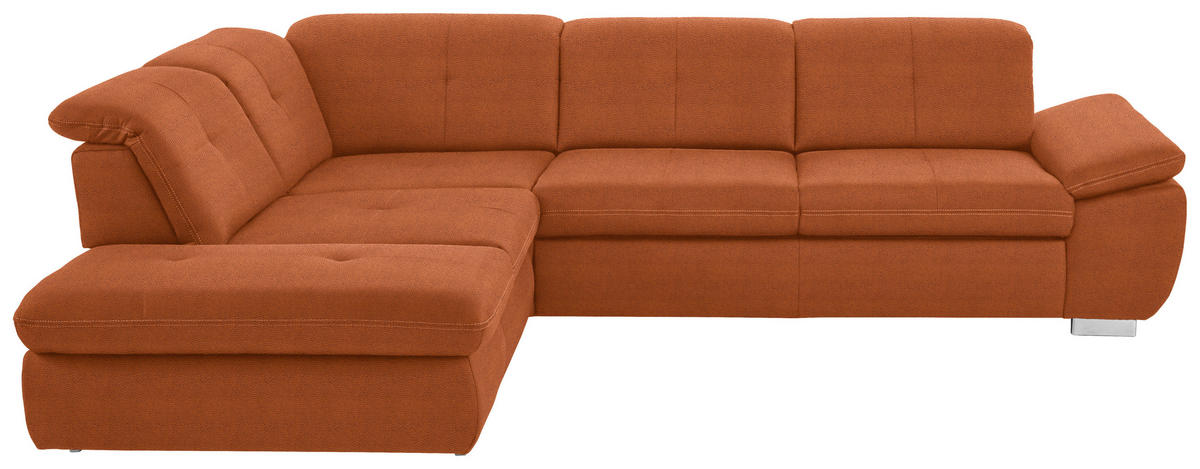 ECKSOFA in Mikrofaser Terracotta  - Terracotta, Design, Textil/Metall (260/318cm) - Beldomo Speed