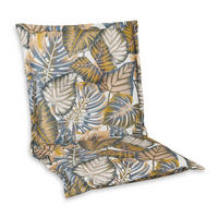 SESSELAUFLAGE Blätter  - Lila/Creme, Basics, Textil (50/9/100cm)