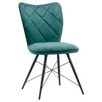 STUHL  Typenauswahl Webstoff  Petrol  - Petrol/Schwarz, Design, Textil/Metall (48/89/62cm) - Hom`in