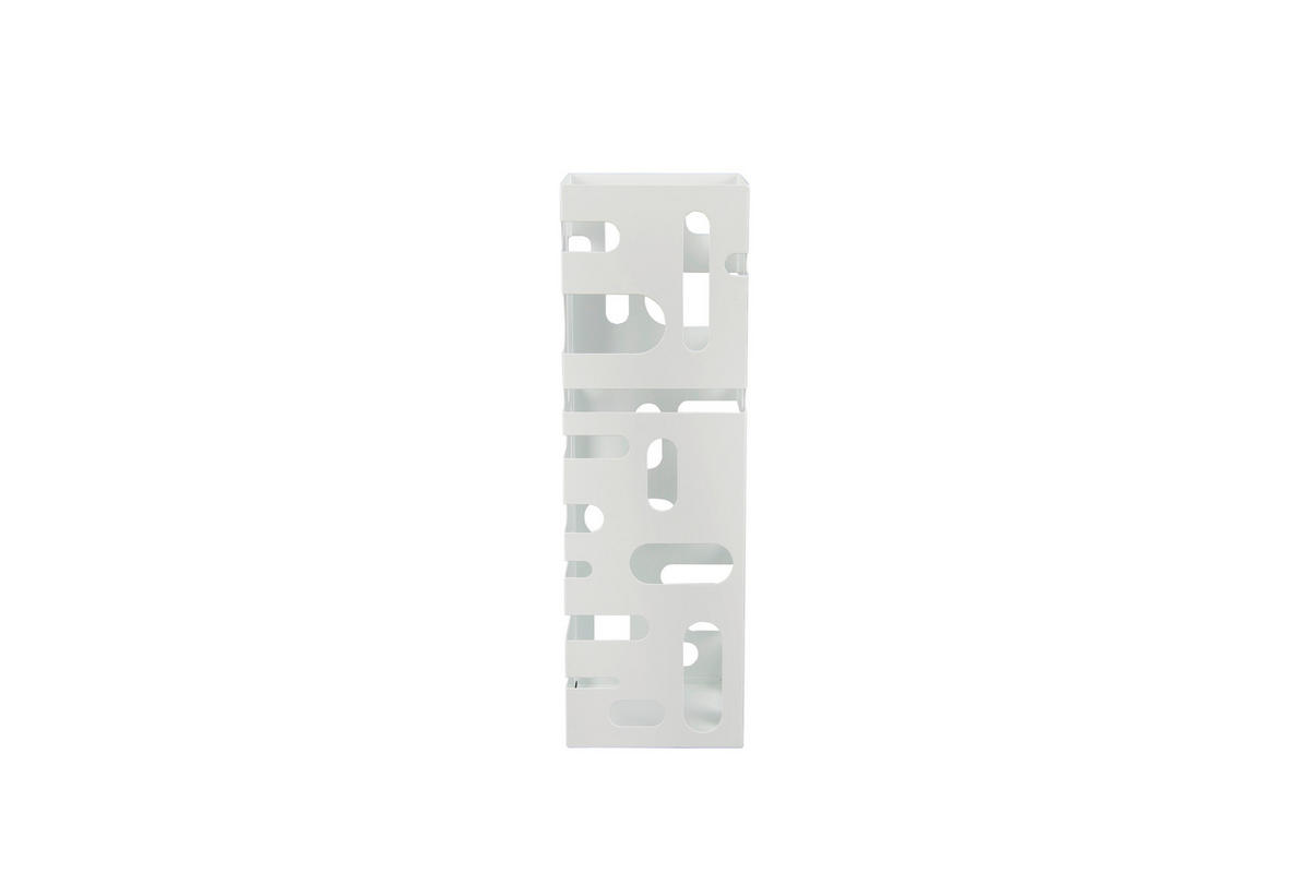 SCHIRMSTÄNDER Metall Weiß  - Weiß, MODERN, Metall (15,5/49/15,5cm) - Milino