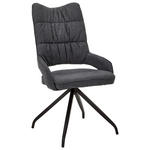 STUHL  in Webstoff Textil  - Anthrazit/Schwarz, Design, Textil/Metall (55/98/64cm) - Hom`in