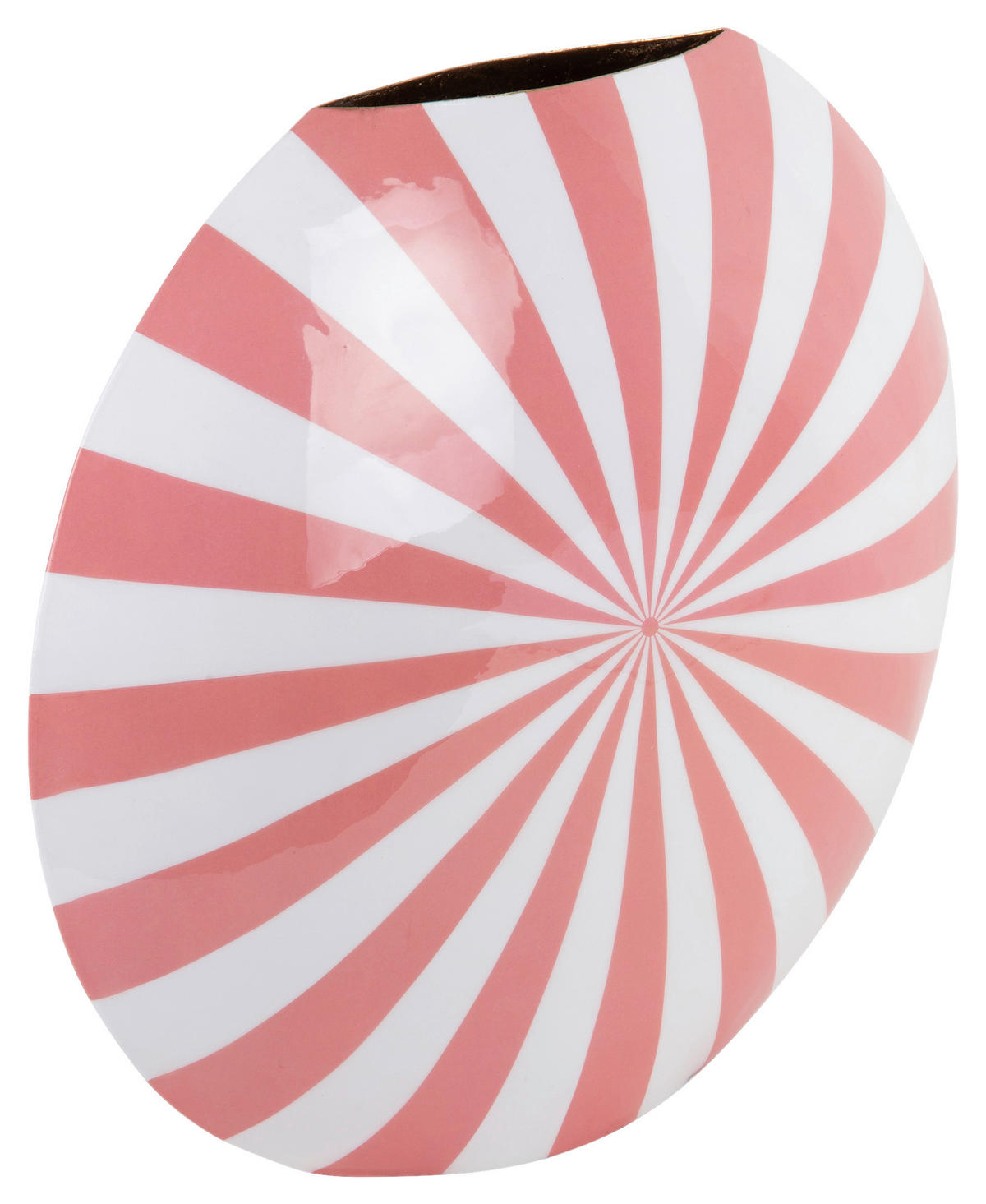 VASE Candy Swirl 40 cm  - Pink/Weiß, Basics, Metall (40/35/11cm) - Present Time