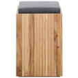 HOCKER Webstoff Eiche Eichefarben, Anthrazit  - Eichefarben/Anthrazit, Natur, Holz/Textil (35/52/35cm) - Linea Natura
