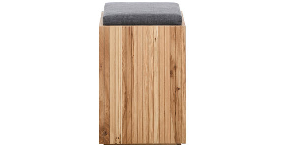 HOCKER Webstoff Eiche Eichefarben, Anthrazit  - Eichefarben/Anthrazit, Natur, Holz/Textil (35/52/35cm) - Linea Natura