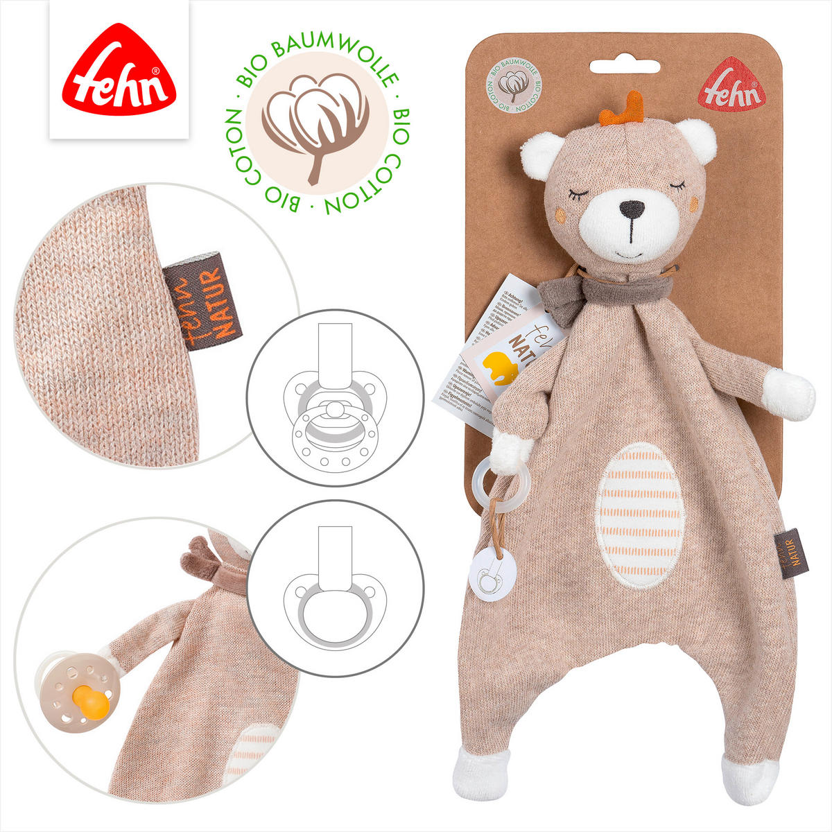 SCHMUSETUCH - Hellbraun, Basics, Textil (34/19/6,5cm) - Fehn