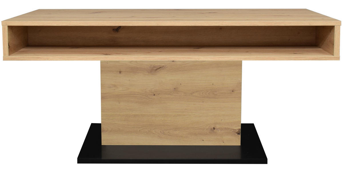 COUCHTISCH Lift Couchtisch rechteckig Schwarz, Eiche Artisan  - Schwarz/Eiche Artisan, Design, Holzwerkstoff/Metall (110/58-77/60cm) - MID.YOU