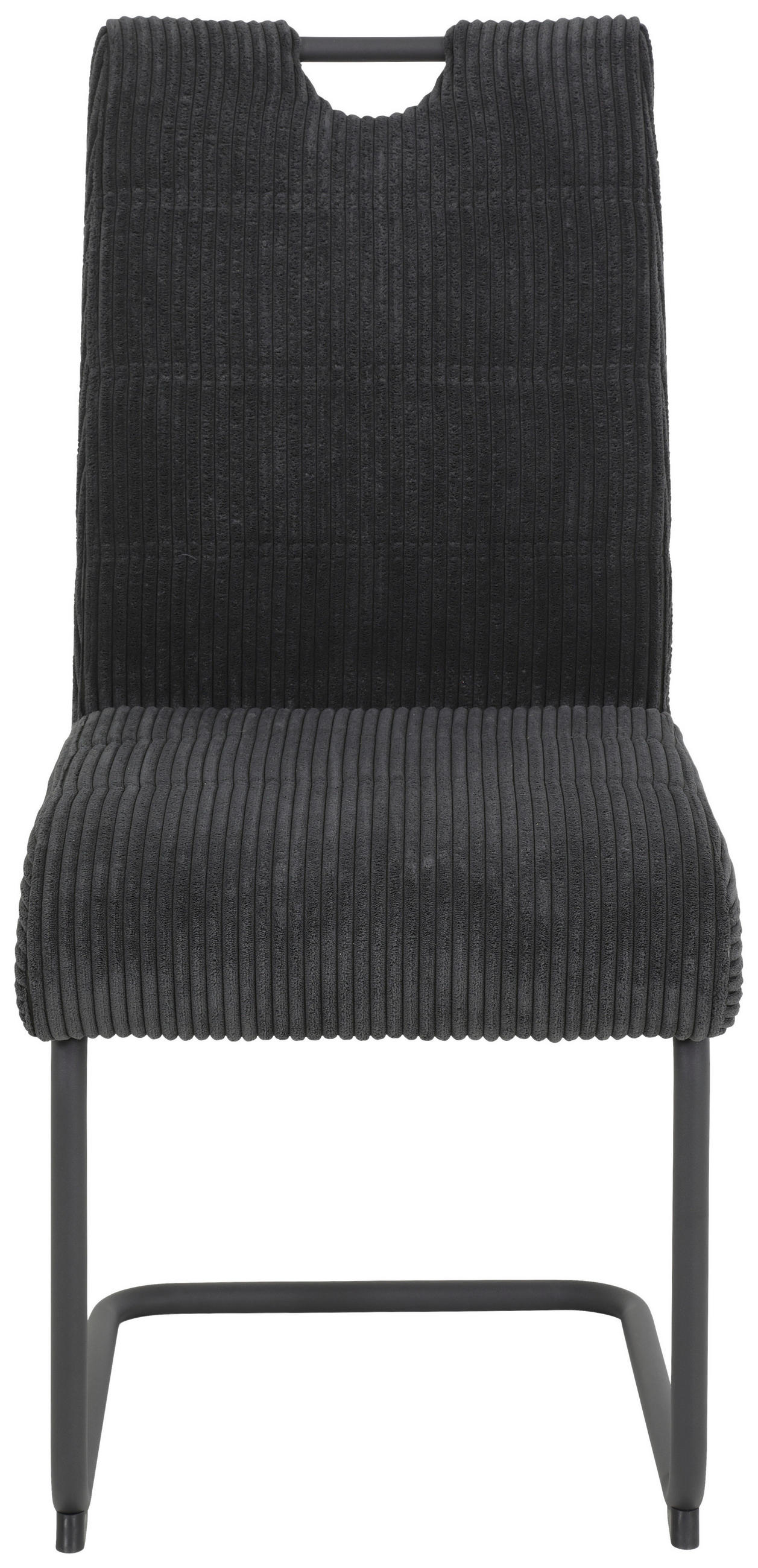 SCHWINGSTUHL  in Eisen Cord  - Anthrazit/Schwarz, MODERN, Textil/Metall (47/99/63cm) - Boxxx