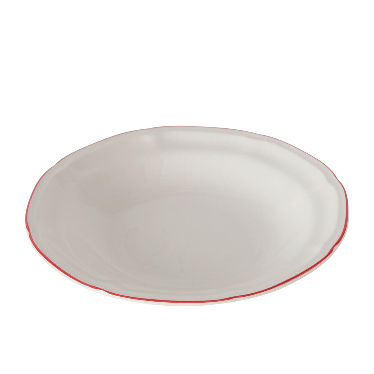 GURMÁNSKÝ TALÍŘ, keramika, 22,5 cm - bílá/červená, Basics, keramika (22,5cm)