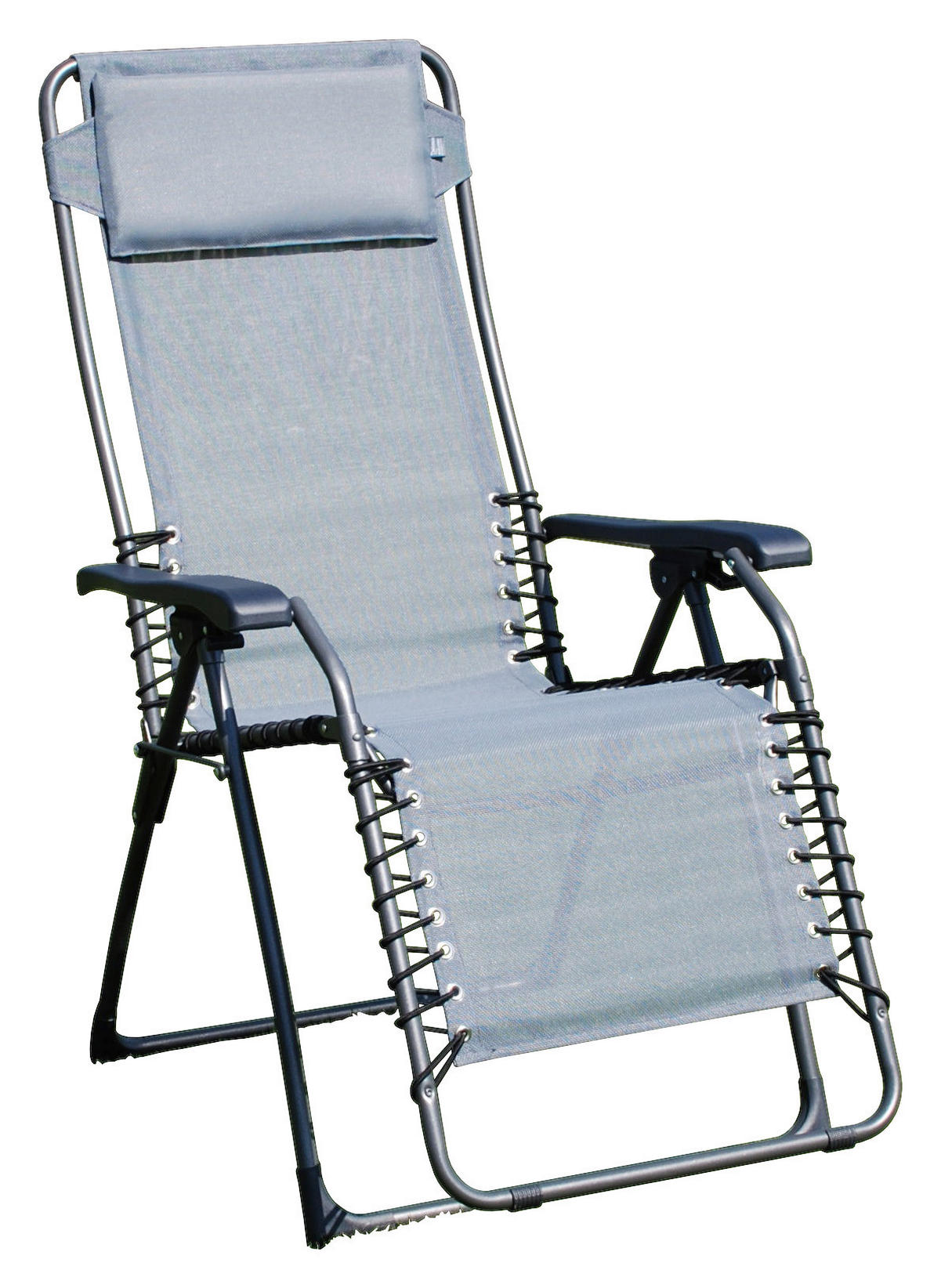 GARTEN-RELAXSESSEL Stahl  - Anthrazit/Grau, KONVENTIONELL, Kunststoff/Textil (60/120/64cm)