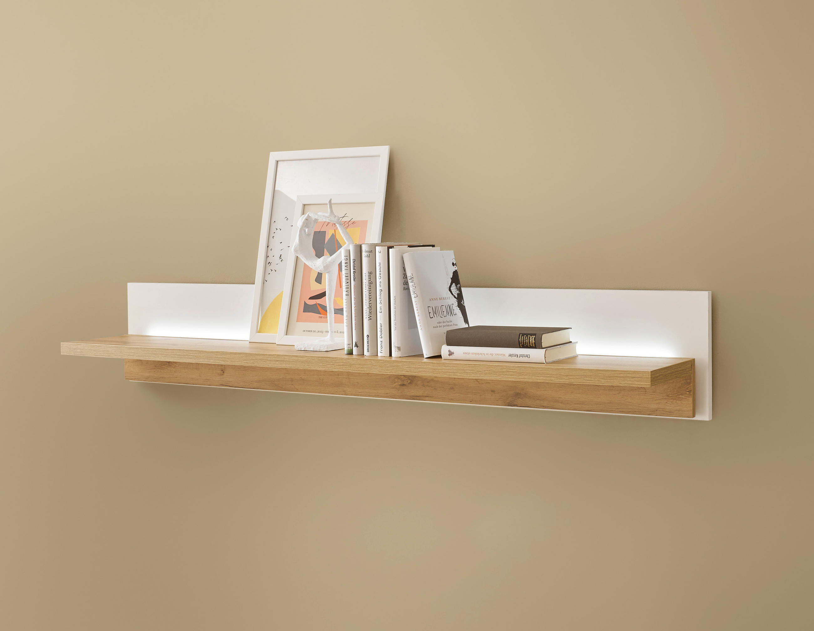 WANDBOARD Weiß, Eiche Wotan  - Eiche Wotan/Weiß, Design, Holzwerkstoff (150/20/18cm) - MID.YOU