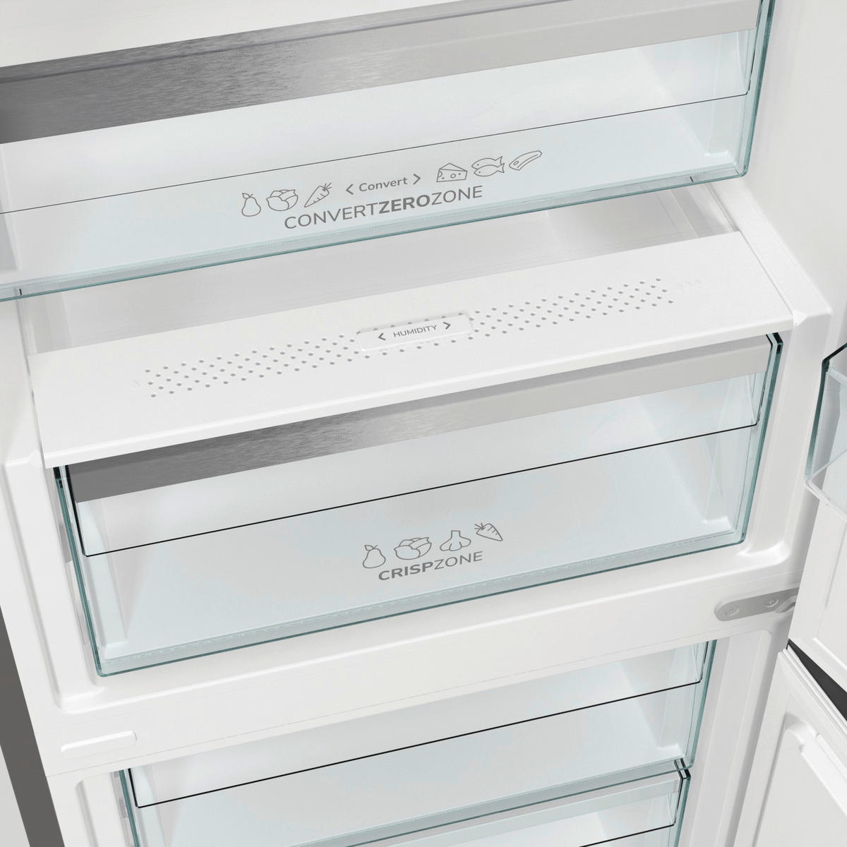 KÜHL-GEFRIER-KOMBINATION NRB620C61X4WFE  - Edelstahlfarben, Basics, Glas/Kunststoff (59,5/203/65,8cm) - Gorenje