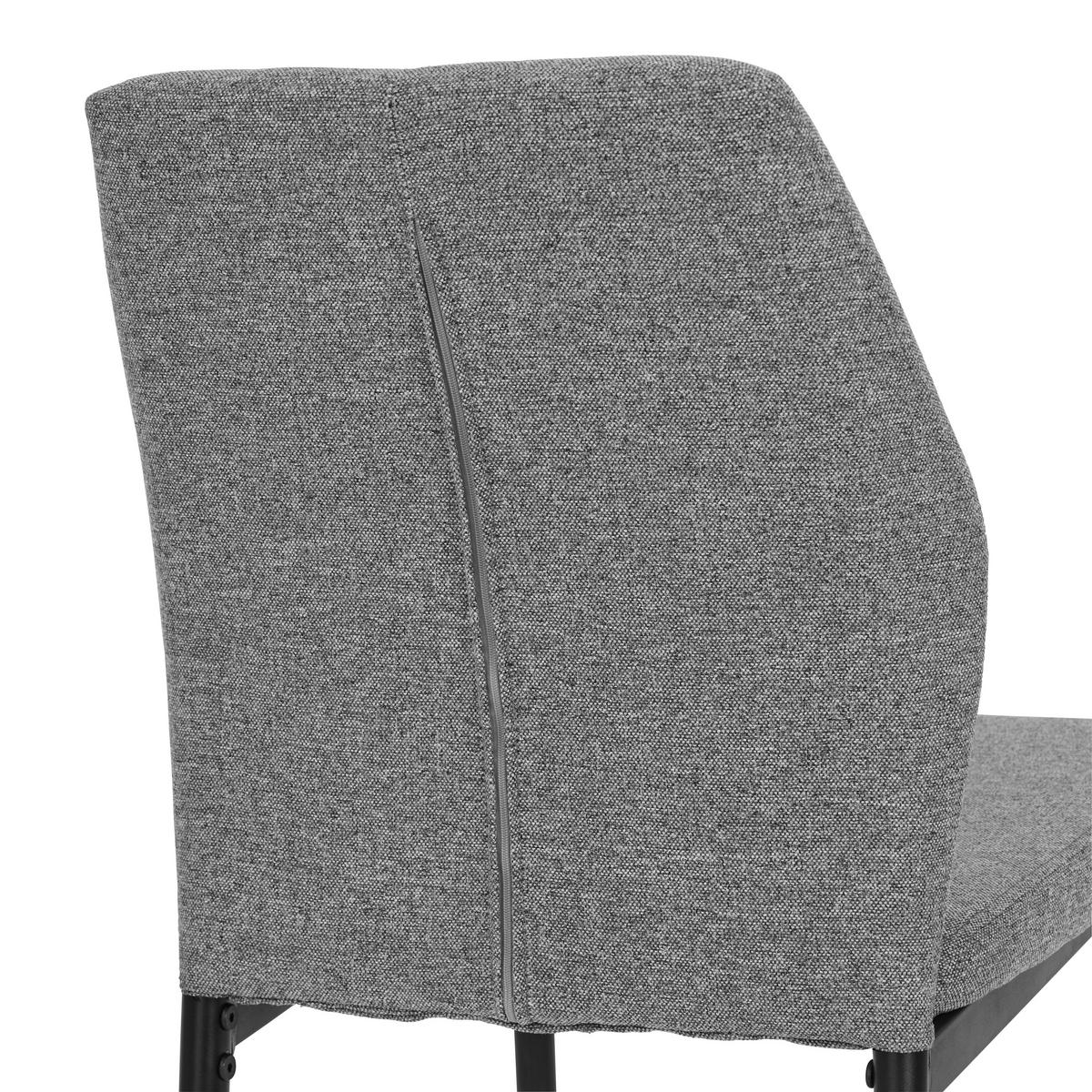 STUHL  in Stahl Webstoff Metall, Textil  - Schwarz/Grau, MODERN, Textil/Metall (46/86/53cm) - MID.YOU