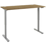 SCHREIBTISCH 175/80/72,5-120 cm  in Silberfarben, Eichefarben  - Eichefarben/Silberfarben, KONVENTIONELL, Metall (175/80/72,5-120cm) - Voleo