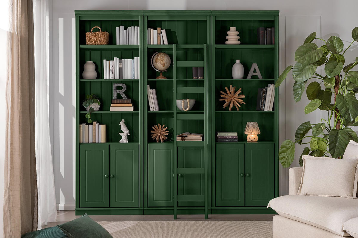 BÜCHERWAND  222/223/37 cm Grün  - Grün, Design, Holz (222/223/37cm) - Livetastic