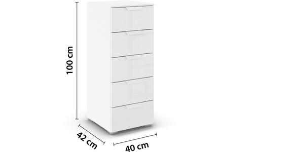 KOMMODE  in 40/100/42 cm  - Weiß, Design, Glas/Holzwerkstoff (40/100/42cm) - Carryhome