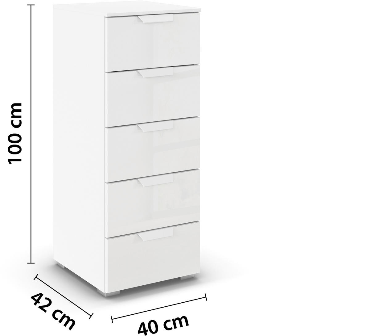 KOMMODE  in 40/100/35 cm  - Weiß, Design, Glas/Holzwerkstoff (40/100/35cm) - Carryhome