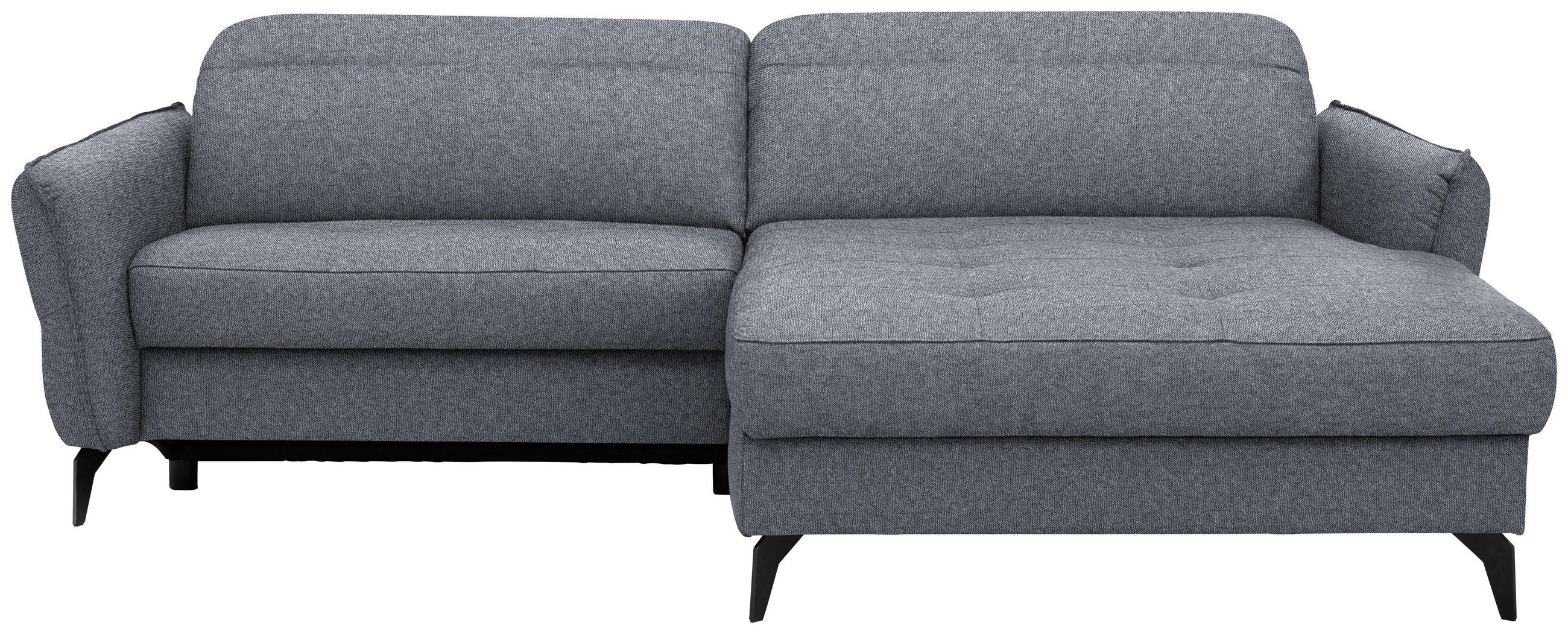 ECKSOFA Flachgewebe Grau  - Schwarz/Grau, Design, Textil/Metall (246/175cm) - Celina