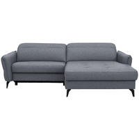 ECKSOFA Flachgewebe Grau  - Schwarz/Grau, Design, Textil/Metall (246/175cm) - Celina
