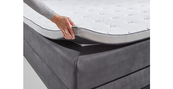 BOXSPRINGBETT 140/200 cm in Anthrazit - Anthrazit/Schwarz, KONVENTIONELL, Textil/Metall (140/200cm) - Carryhome
