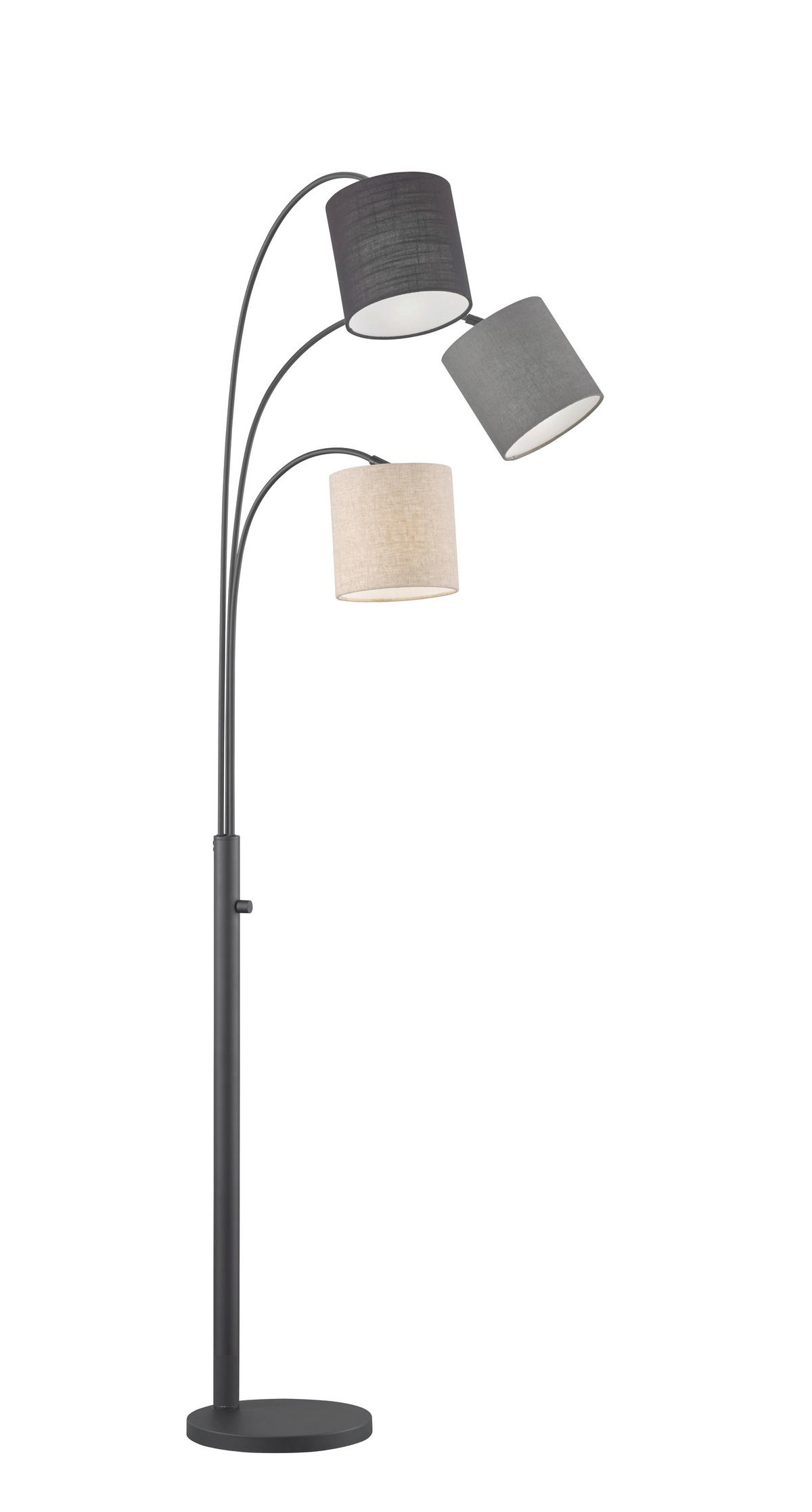 BÖJD LAMPA Shade    - sandfärgad/grå, Design, metall/textil (186cm) - Fischer & Honsel