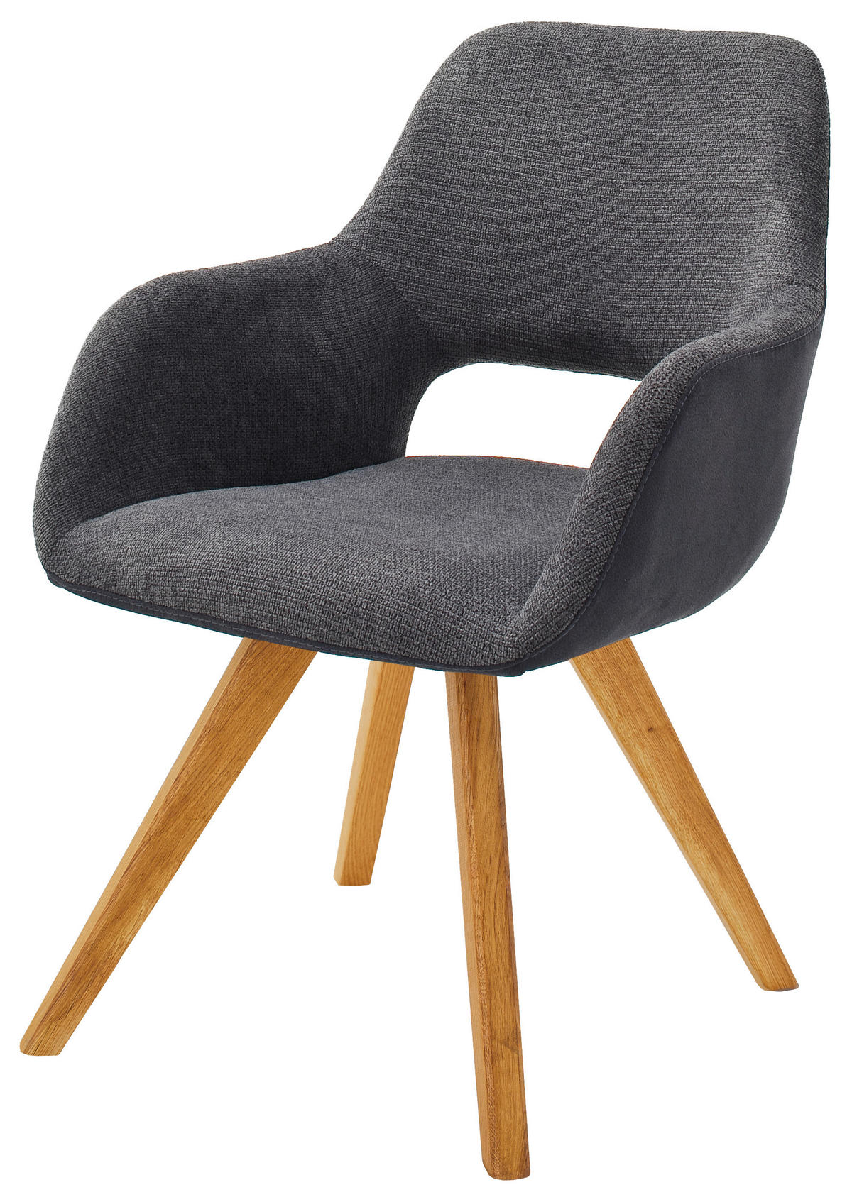 ARMLEHNSTUHL  in Flachgewebe, Mikrofaser  - Wildeiche/Anthrazit, Design, Holz/Textil (56/86/64cm) - Lomoco