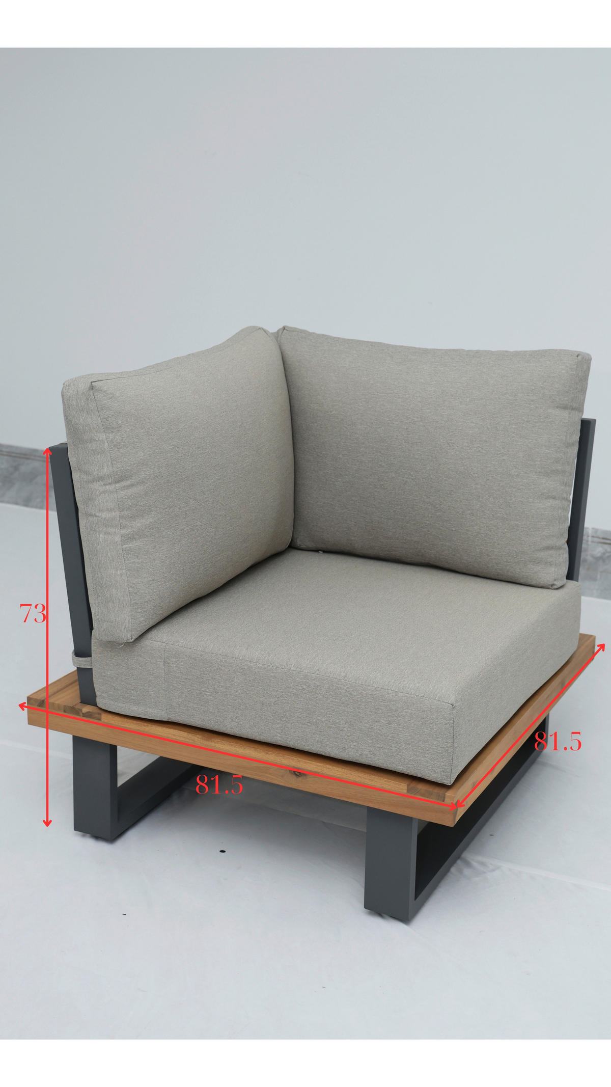 LOUNGEGARNITUR 4-teilig  232/232 cm  Akazie massiv Stahl  - Taupe/Anthrazit, Natur, Holz/Textil (232/232cm) - Ambia Garden