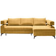 ECKSOFA  in Chenille Currygelb  - Currygelb/Schwarz, KONVENTIONELL, Textil/Metall (265/184cm) - Hom`in