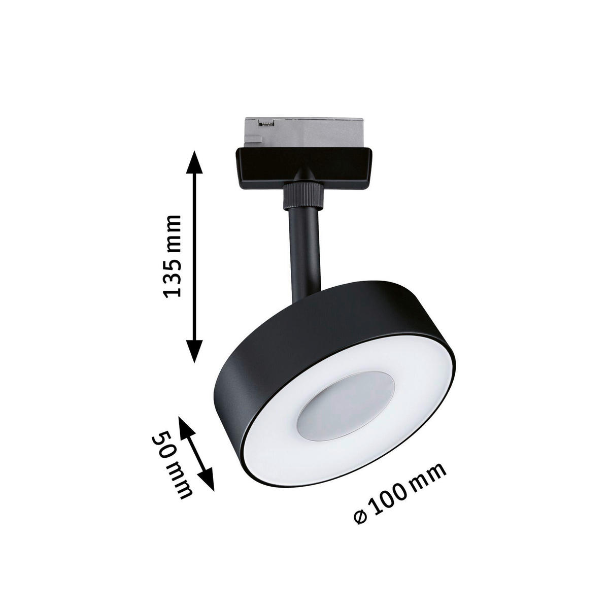 SCHIENENSYSTEM-STRAHLER - Schwarz, Basics, Kunststoff/Metall (10/13,5cm) - Paulmann