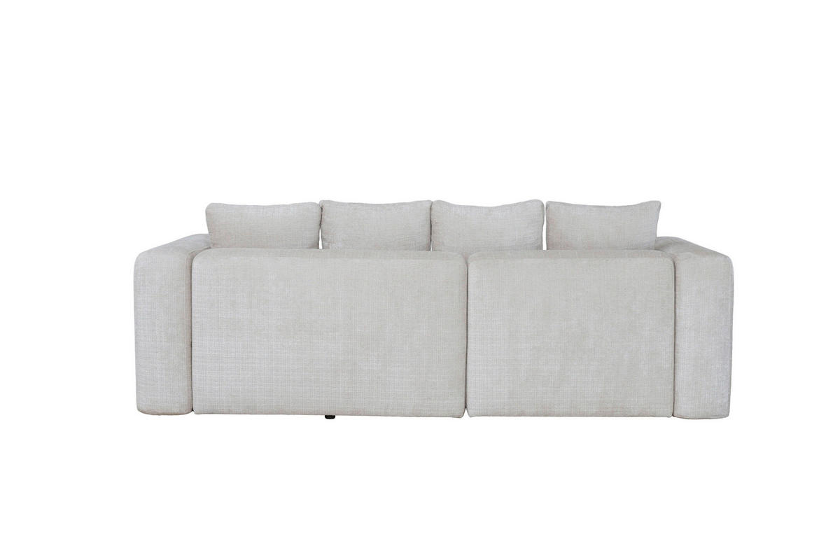 ECKSOFA Creme Chenille Zierkissen, Rückenkissen, Rücken echt  - Creme/Schwarz, MODERN, Kunststoff/Textil (188/276cm) - Milino