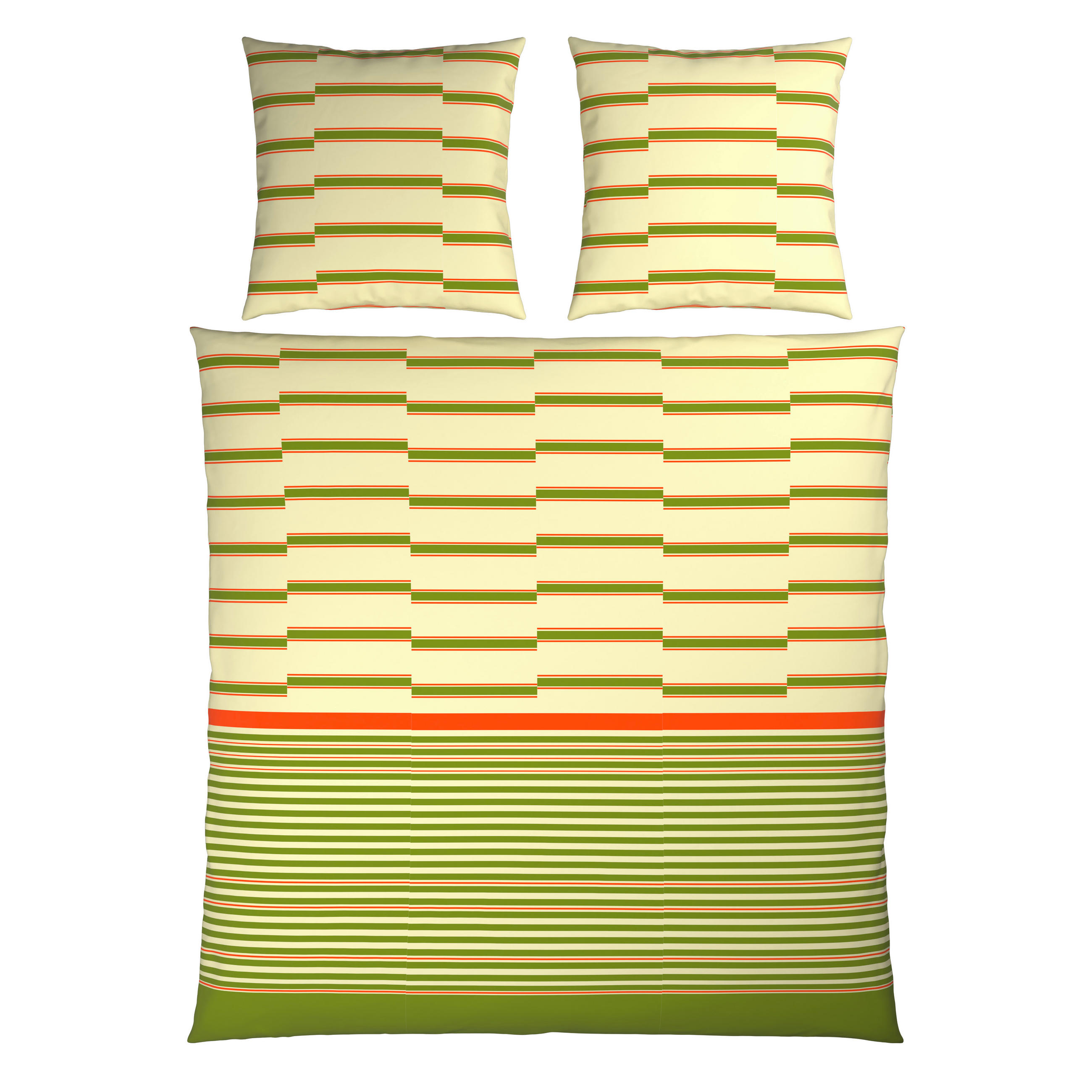 BETTWÄSCHE 200/200 cm  - Orange/Grasgrün, Textil (200/200cm) - Bio:Vio