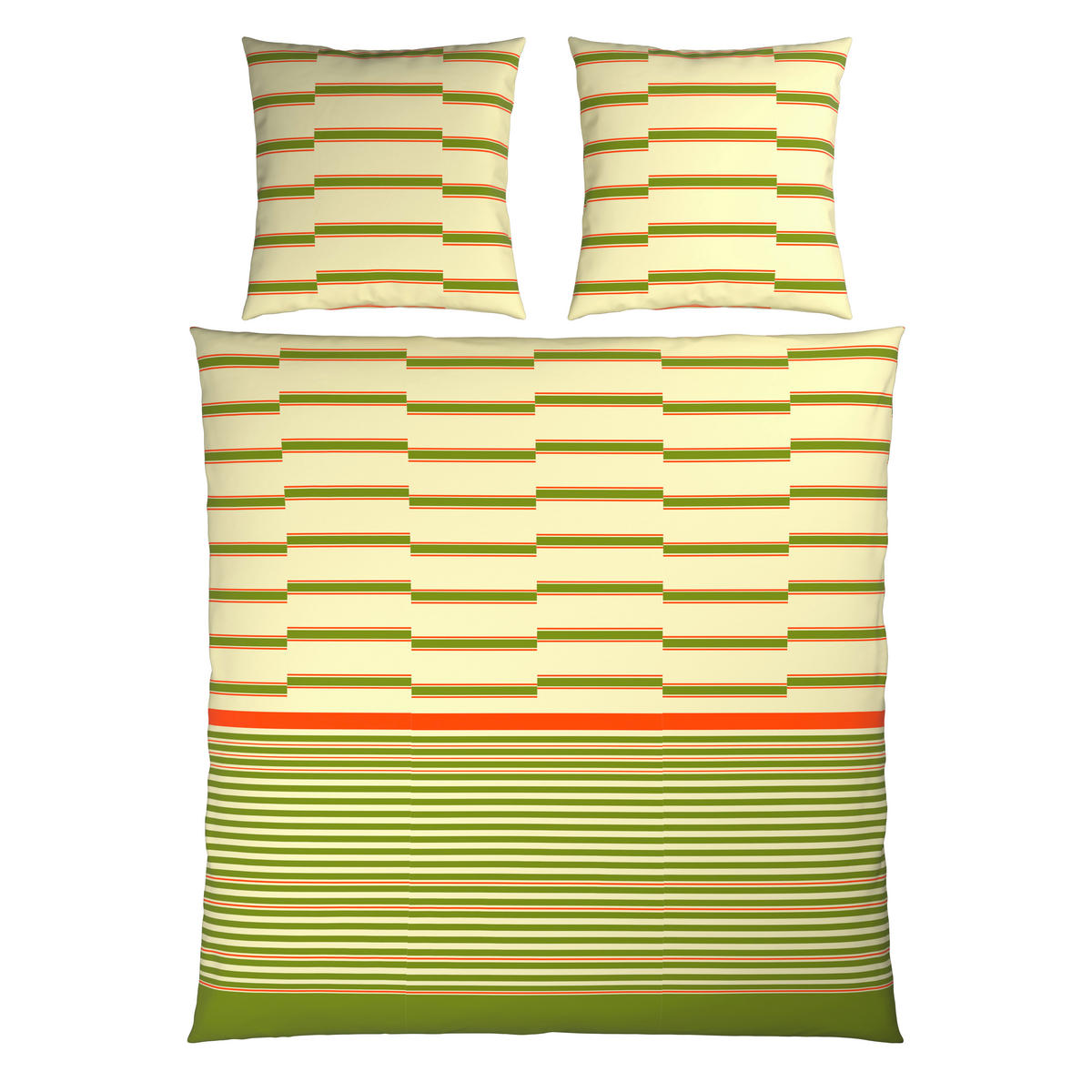 BETTWÄSCHE 200/200 cm  - Orange/Grasgrün, Textil (200/200cm) - Bio:Vio