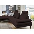 ECKSOFA in Echtleder Braun  180/310 cm  - Schwarz/Braun, Design, Leder/Metall (180/310cm) - Dieter Knoll