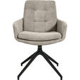 ARMLEHNSTUHL  Stoffauswahl, Typenauswahl, Sitzfläche 360° drehbar, Gestellauswahl Cord  - Sandfarben/Schwarz, Design, Textil/Metall (63/90/69cm) - Johann Jakob
