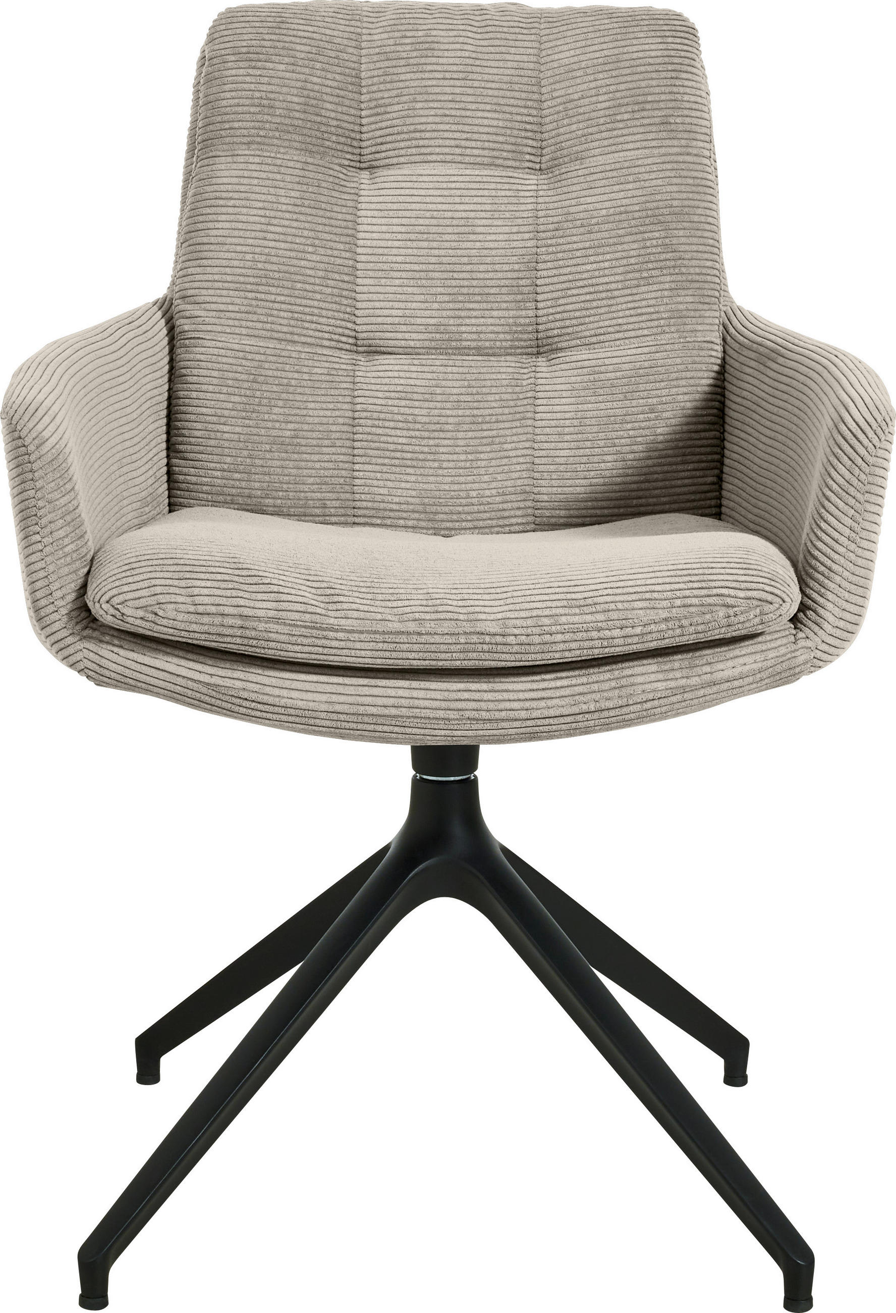 ARMLEHNSTUHL  in Eisen Cord  - Sandfarben/Schwarz, Design, Textil/Metall (63/90/69cm) - Johann Jakob
