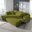 ECKSOFA in Mikrofaser Hellgrün  - Chromfarben/Hellgrün, Design, Textil/Metall (207/301cm) - Xora