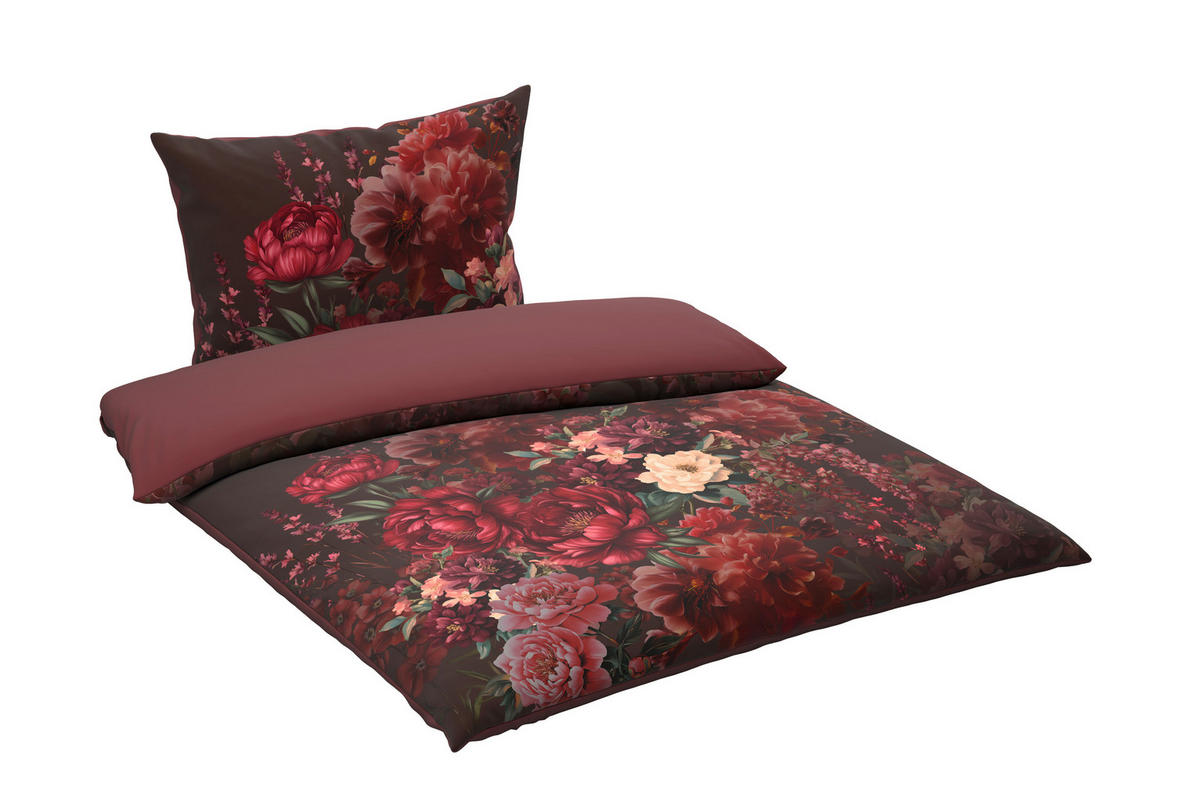 WENDEBETTWÄSCHE 2-teilig Satin 140/200 cm  - Rot, KONVENTIONELL, Textil (140/200cm) - Esposa