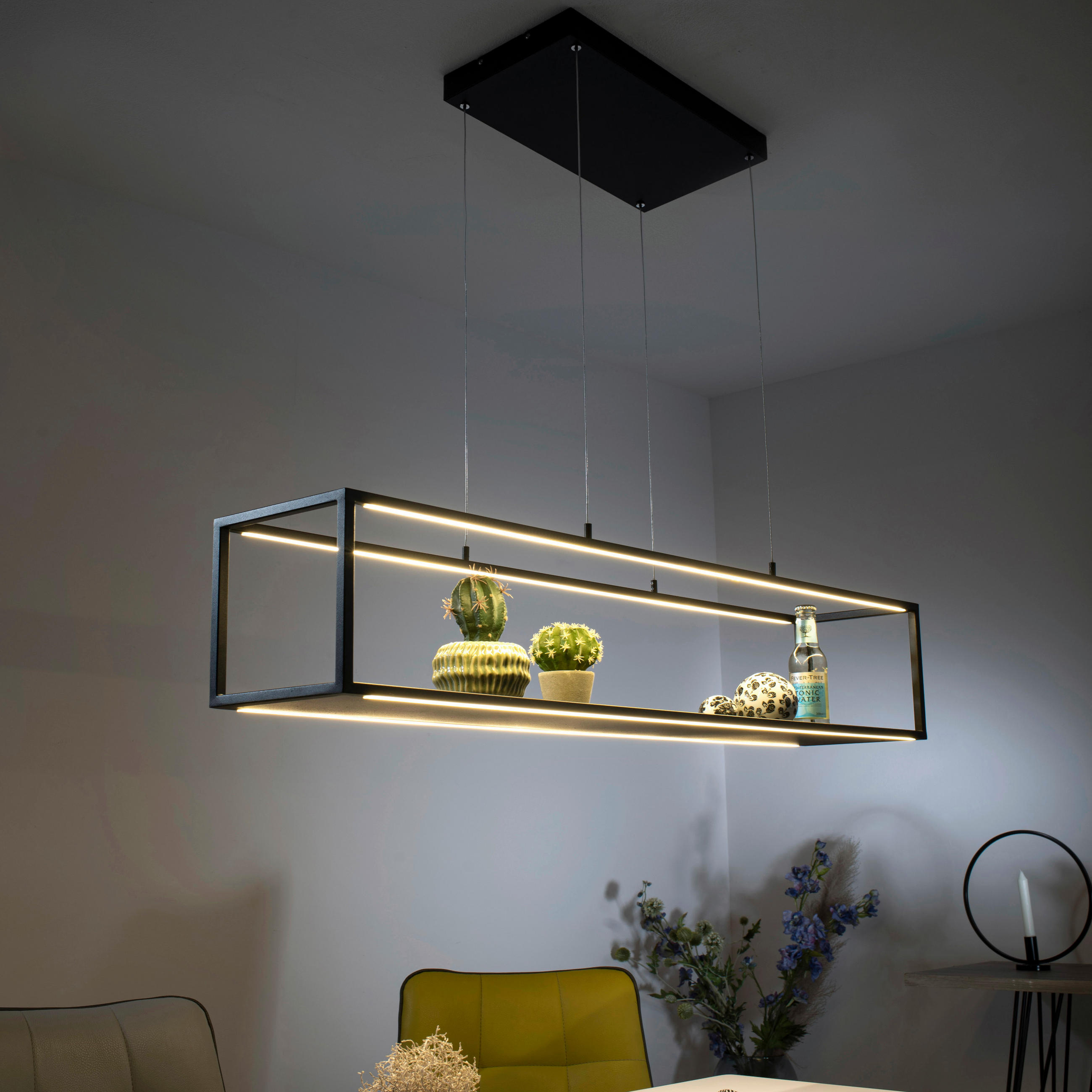 LED SVJETILJKA VISEĆA 105/20/120 cm Contura - crna, Lifestyle, metal/plastika (105/20/120cm)