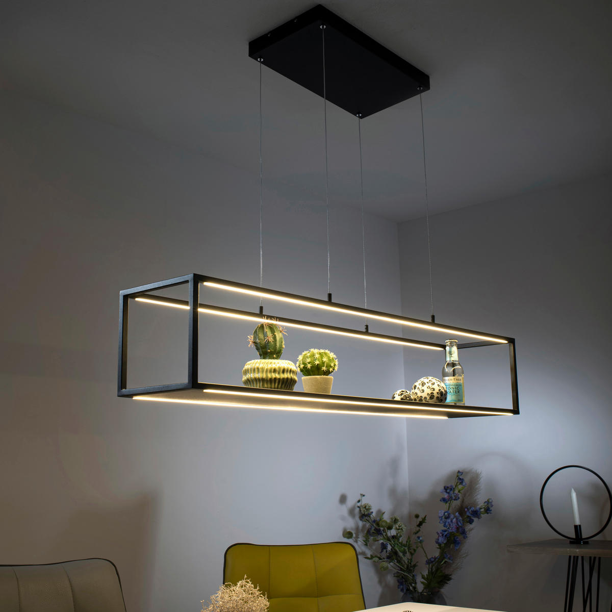 VISEČA LED-SVETILKA  Contura 42 W/960 lm/3000 K/230 V/ - črna, Trendi, kovina/umetna masa (105/20/120cm)