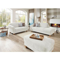 RÉCAMIERE in Flachgewebe Creme  - Creme/Naturfarben, Konventionell, Holz/Textil (194/84/91cm) - Sit & More