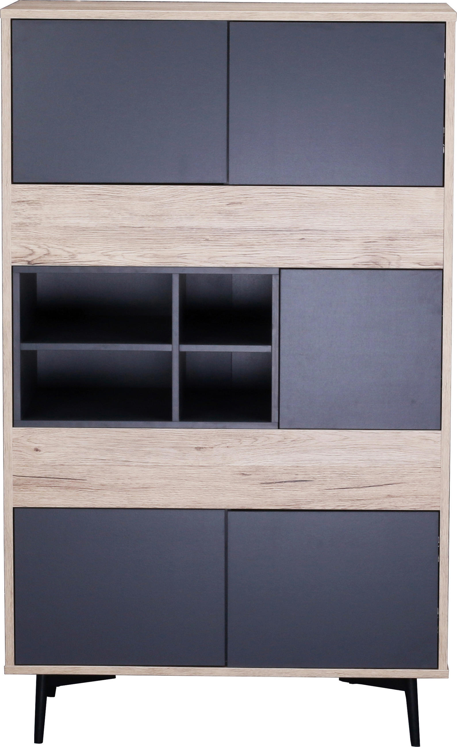 Livetastic Highboard Anthrazit, Natur 78x130x39 cm